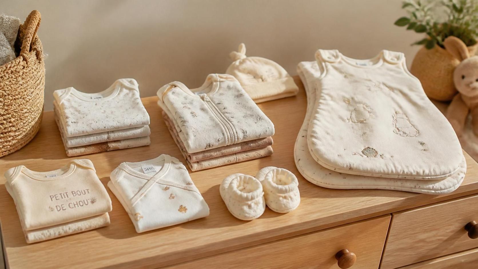 découvrez la layette idéale, tout douce et confortable, parfaite pour accompagner votre nouveau-né dès ses premiers jours.